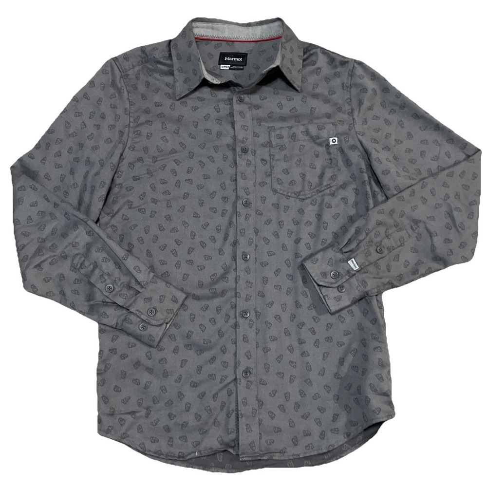 Marmot Fairfax‎ Midweight Flannel Coolmax Blend LS UPF Shirt Sm Marmot Print